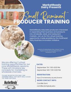Small Ruminant Producer Training Flyer