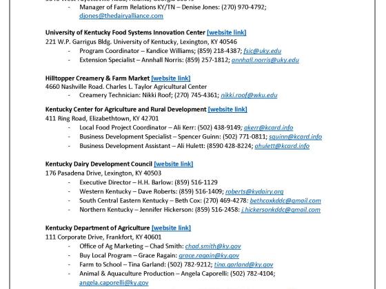 marketready producer training program key contacts for dairy