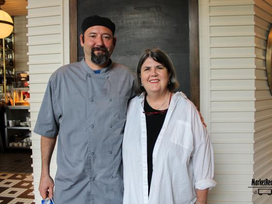 Pictured is Ouita Michel and her Head Chef at Honeywood Restaurant